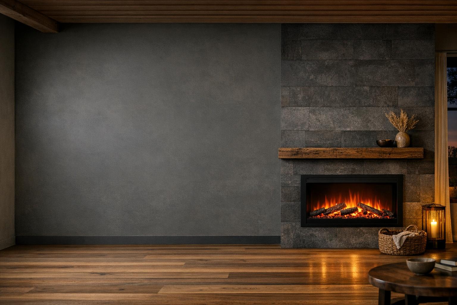 Electric fireplace power requirements explained AI-generated editorial illustration.