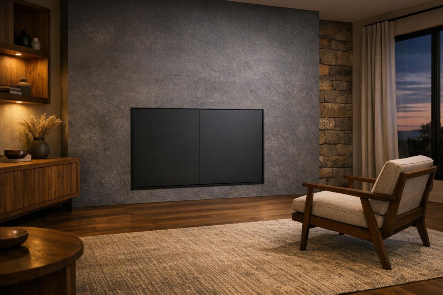 Survey the wall and the room as one project AI-generated editorial illustration.